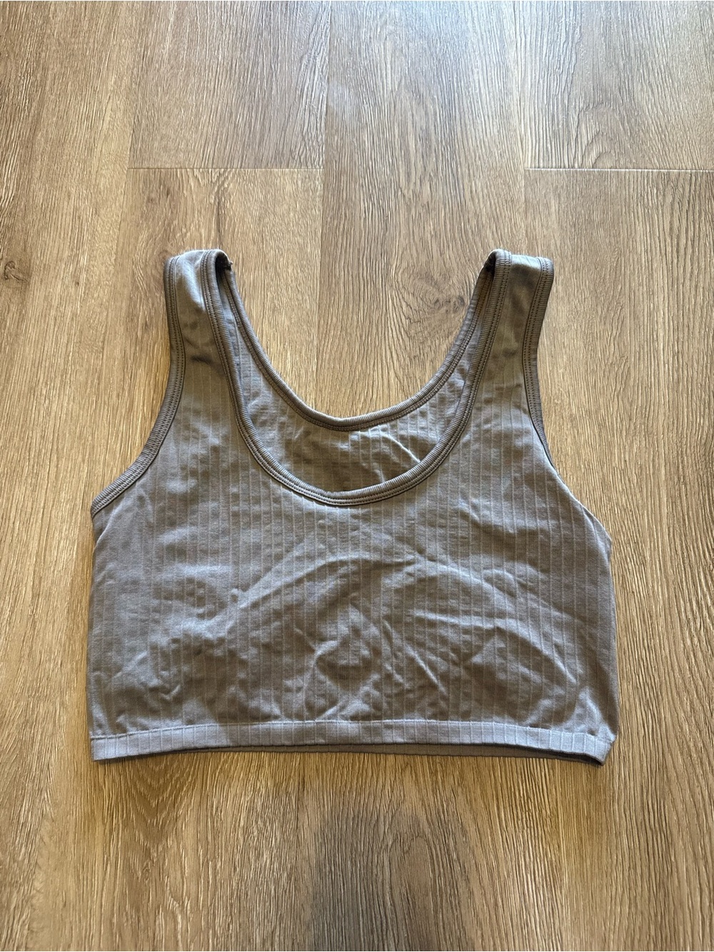 Aerie Ribbed Bra / Tank Top in Taupe
